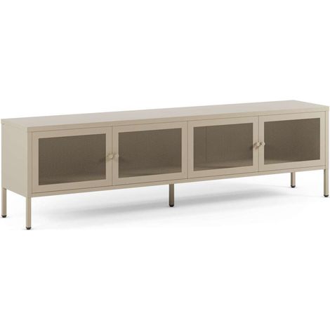 Mueble televisión modelo Felix 4 puertas acabado metal arena, 160cm(ancho) 50cm(alto) 35cm (largo) (1/5)