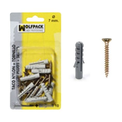Tappo in nylon + bullone a vite 6 mm. (15 pezzi)