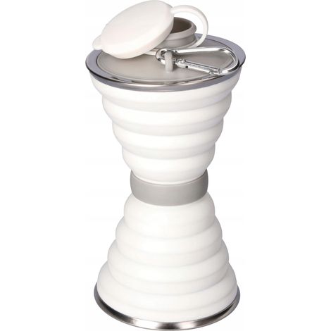Bicchiere pieghevole in silicone da 500 ml, bianco (9,618,5 cm) (1/5)