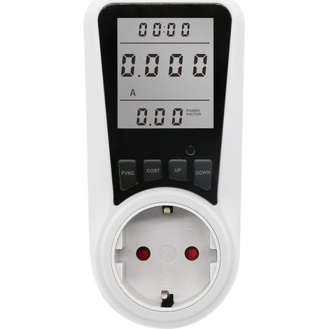 Wattmètre Prise Schuko 3680W Mesure Consommation Électrique Compteur Énergie Écran LCD Pour Électroménager (1/5)
