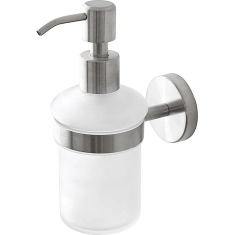 Porta dispenser per sapone liquido in vetro e acciaio inox satinato Galassia (1/2)