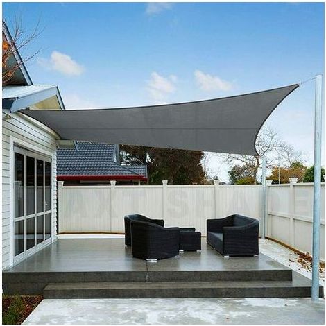 TAISHENGDA – Wasserdichtes, quadratisches Sonnensegel 2,5 x 2,5 m mit UV-Schutz für den Außenbereich, Terrasse und Garten – Grau (1/5)