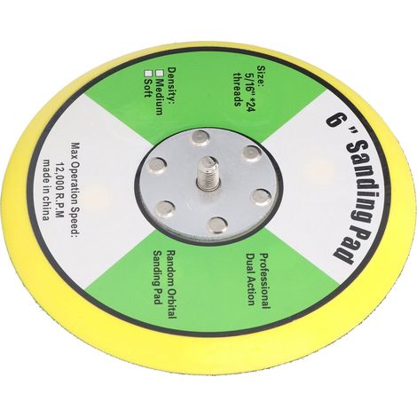 Klett-Stützteller für Druckluftschleifer und Poliermaschinen, PU-Stützteller zum Schleifen, Polieren und Glätten, 15,2 cm (6 Zoll), 5/16 Zoll x 24 Gewinde, 12.000 U/min (1/5)