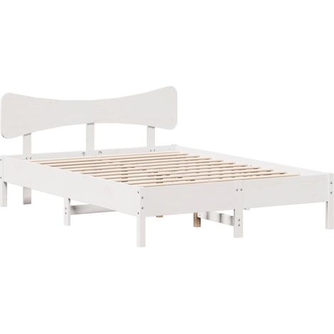 Maison Exclusive - Letto senza Materasso Bianco 140x190 cm Legno Massello di Pino