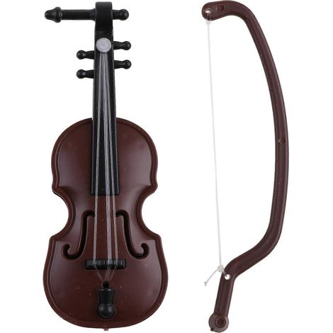 Mini-Violinen-Ornament, Miniatur-Violinenmodell mit Ständer für Koffer, Puppenhaus, Heim-, Büro- und Schreibtischdekoration