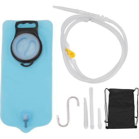 Kit de poche à lavement domestique en TPU, tuyau, crochet en S, embout de nettoyage, sac de rangement, ensemble de poche à lavement pour le bain et l'hôpital, 2 L (1/5)