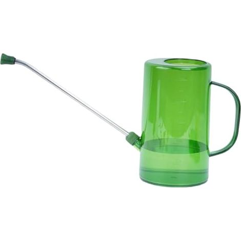 Arrosoir à long bec de 1,5 L pour plantes d'intérieur, jardin, pots et fleurs - Petit modèle transparent et gradué pour terrasse et extérieur (vert) (1/5)