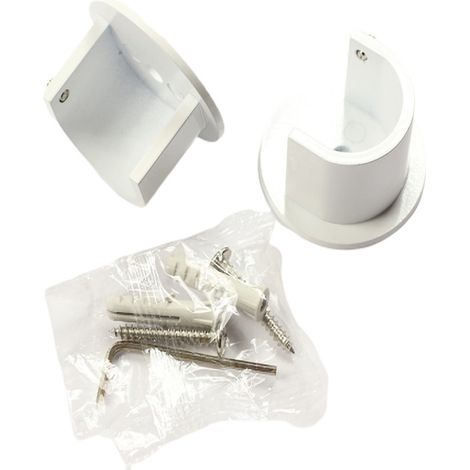 Secodir – Supports de naissance en métal pour tringle à rideau Ø20 mm – Fixation entre murs – Vendu par paire – Visserie incluse