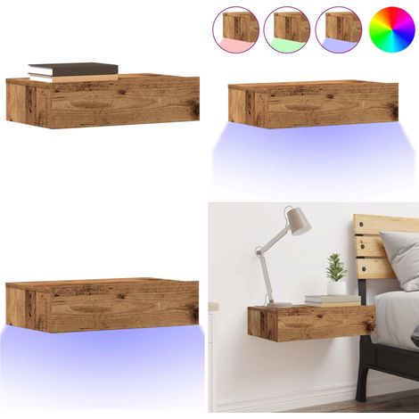 vidaXL Table de chevet vieux bois 60x35 cm bois d'ingénierie (1/5)