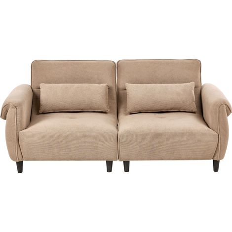 Sofa 3-Sitzer WETLAN Stoff Hellbraun
