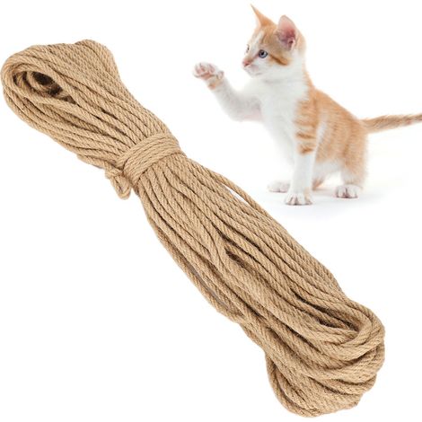 Corde en sisal résistante pour arbre à chat, griffoir à monter soi-même, accessoires pour chats, 6 mm, 50 m (1/5)