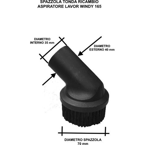 BOCCHETTA ASPIRAZIONE A PENNELLO TONDO D.35 mm COD. 00080-03729 PER LAVOR WINDY 130 PF/IF