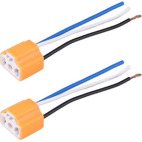 2pcs Ceramic Female Connector Socket Headlight Wiring Harness H4 9003 Hb2 (1/5)