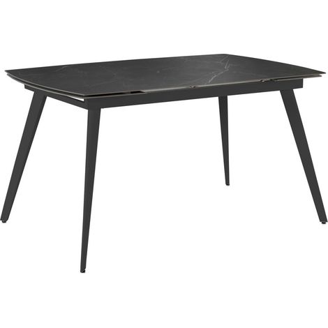 Tavolo Allungabile Nicolas 90x140/200x76 cm Top in Gres Marmo Nero (1/5)