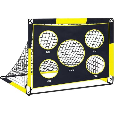 But de football pliable et portable 2 en 1 pour une utilisation intérieure et extérieure, jaune (1/5)