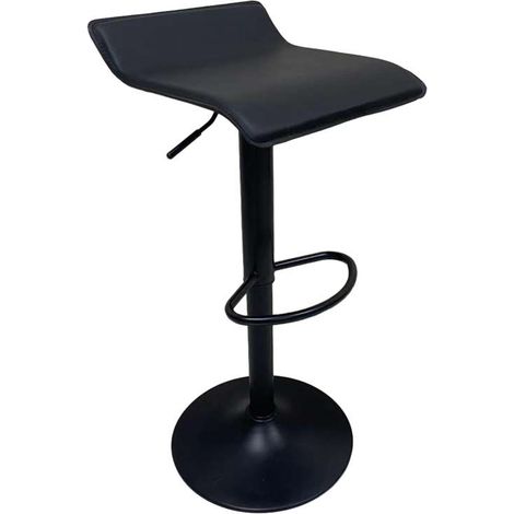 Pack de 2 taburetes regulables modelo Dalí tapizado en polipiel negro, 40cm(ancho ) 64-74cm(altura) 38cm(fondo) (1/2)