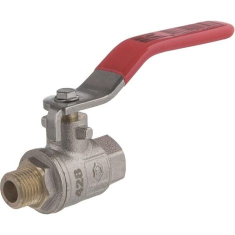 Kugelhahn BSP IG/AG 1/4" + Edelstahlgriff UNIVERSAL KS14MKR (1/3)