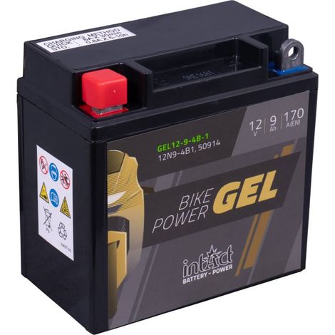 Batterie moto POWER Bike GEL 12N9-4B-1 12v 9ah 170A (1/4)