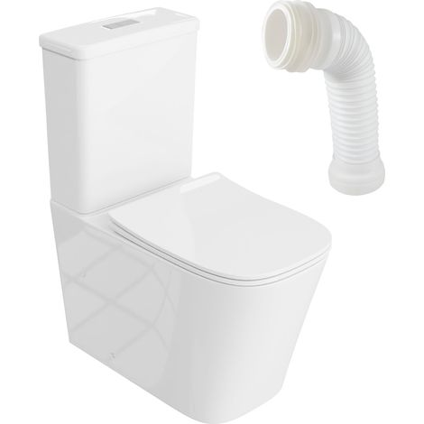 Lavita tryton white wc a poser compact sans bride pack wc compact complet 36l - connecteur wc