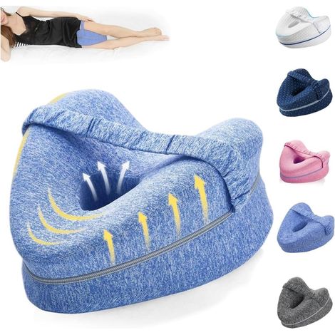 Oreiller de jambe, Oreiller de genou pour coucheurs latéraux, Oreillers d'alignement pour coucheurs latéraux, Oreillers de jambe pour dormir, Oreiller de genou pour dormir soulager la jambe, bleu