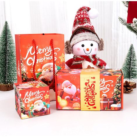 Boîte Surprise De Noël - Boîte À Rebondir Avec Motif Père Noël - Rouge - Pour Cadeaux Et Décorations Festives - Lot De 16 Pièces + Boîte Cadeau + Sac Cadeau (1/5)