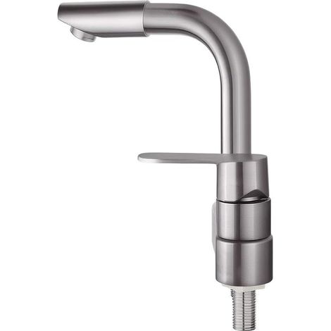 Robinet de lavabo, inox, pour salle de bain et meuble-lavabo (1/5)