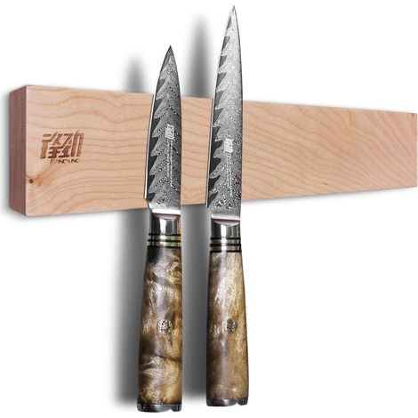 Barre magnétique en bois pour couteaux de cuisine, 30 cm, sans perçage (1/5)