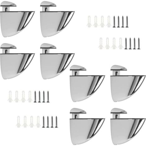 Support D'étagère en Verre Réglable, 8 Pièces Support Etagere Verre, Pince Verre Réglables en Alliage de Zinc pour Étagère en Bois/Verre de 3 à 14 mm Épaisseur (1/5)