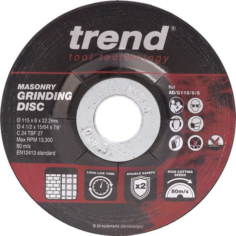Disque à meuler la pierre pour meuleuse d'angle, diamètre 115 m, trait fin de 6 mm, AD/G115/6/S, lot de 10 (1/5)