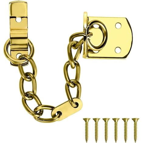 Chaînette de sécurité étroite pour porte d'entrée, chaînette en laiton pour porte, chaînes de sécurité pour portes en bois et PVC, chaînette de verrouillage de porte-AquaForge (1/5)