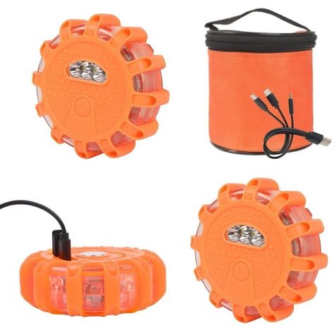 Lot de 3 feux d'avertissement LED avec 9 modes clignotant (1/5)