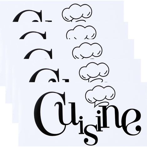5 stickers autocollants muraux lettres anglaises imperméables décoration cuisine maison (1/5)