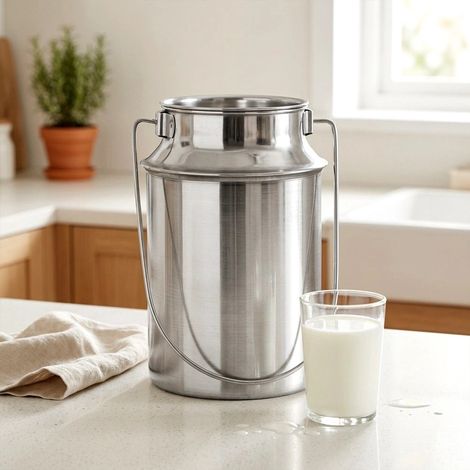 Bidon à lait en acier inoxydable avec couvercle 3.2 L (1/4)