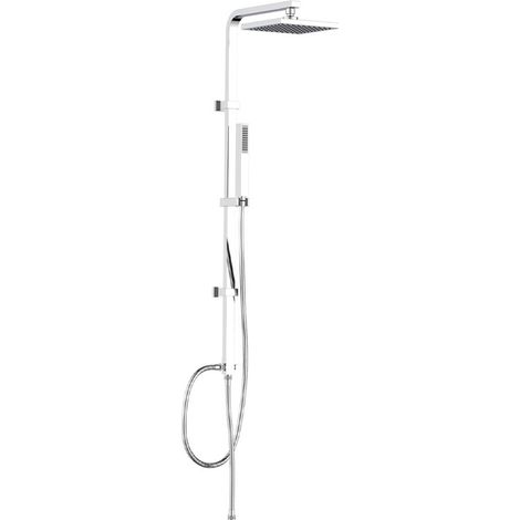 Colonne de douche chromée au design moderne Pommeau de douche 20x20cm Kube (1/3)