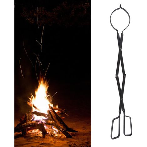 pinces à feu pour barbecue d'extérieur, pinces pour cheminée, pinces ignifugées pliables (1/5)