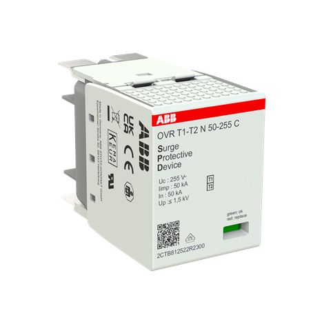 Cartouche de Neutre pour Parafoudre OVR T1-T2 N 50-255 C Un.230V 2CTB812522R2300 ABB B611465 (1/3)
