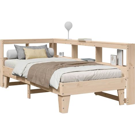 Massivholzbett mit Regal ohne Matratze 90x190 cm Kiefer vidaXL (1/5)