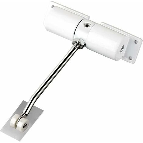 Ferme-porte automatique réglable en alliage de zinc - Pour usage domestique ou commercial - Blanc (1/5)