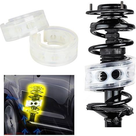 Convient pour 2 coussinets de butée de ressort d'amortisseur de voiture transparents, type D