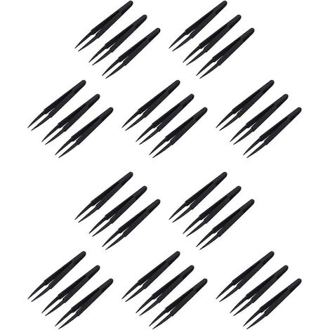 Pinces antistatiques en plastique noir à pointe fine 30 (1/5)