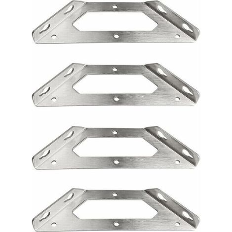 Equerre Etagere Murale Equerre Etagere Murale Equerre Metal de étagère Robuste Equerre Charge Lourde Inox Equerre Metal Etagere Triangle pour étagère Bureau de Cuisine Support D'étagère, 4 Pièces