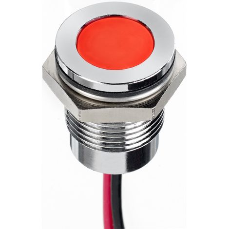 Voyant LED lumineux Rouge RS PRO, dia. 14mm, 2.1V c.c., IP67 ( Prix pour 1 )