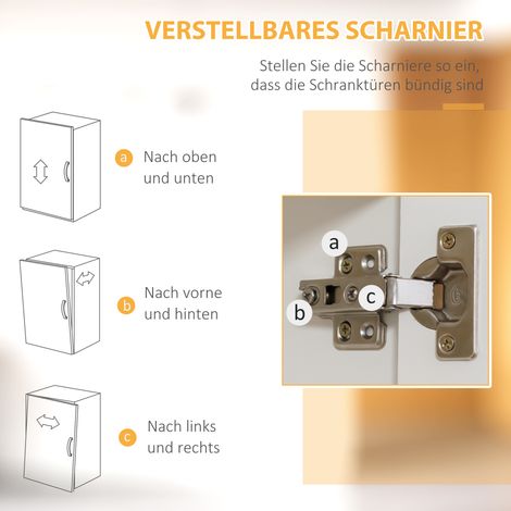 Meuble de cuisine buffet armoire haute avec 2 étagères et 2 caissons à tablettes réglables, support micro-ondes, sangle anti-basculement (1/5)