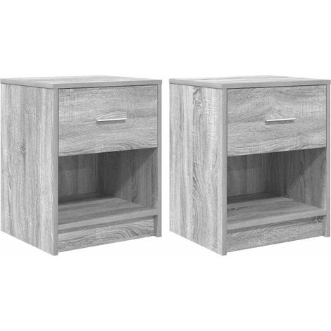 Maison Exclusive - Nachttische 2 Stk. mit Schublade Grau Sonoma 4