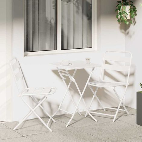 Ensemble bistro de jardin 3 pcs-Salon de jardin bistro Blanc Acier 956347 (1/5)