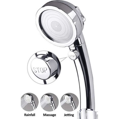 Pulvérisateur réglable 3 vitesses avec arrêt d’eau monobouton, tête amovible et lavable, économie d’eau optimisée (1/3)