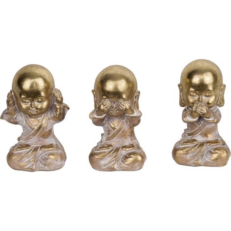 Signes Grimalt Figure di figure di Buddha  Figura Monk 3 unità Buddha Gold 11x7x8cm 27975