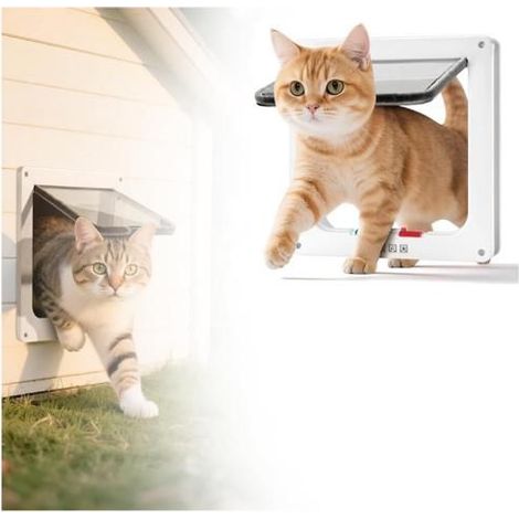 Acrylique Chatiere pour Chat, Chatières pour Chien Intérieure, Porte Chats Baie Vitrée Coulissante, chatiere Cats Gateway,20202cm (1/5)