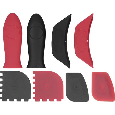 Lot de maniques en silicone anti-brûlure, épais et isolant, grattoir pour poêle de barbecue, manchon de protection pour ustensiles de cuisine (1/5)