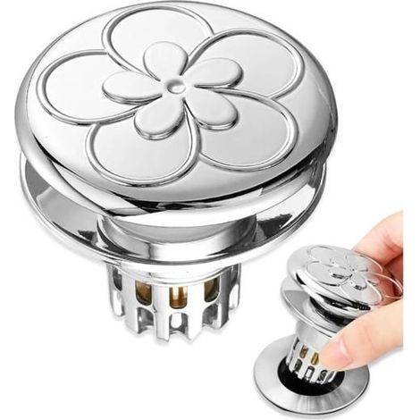 1 Universal Sink Pop-up Drain Stopper, Enhanced Drain Plug, Anti-Clog Filter (34-40mm)